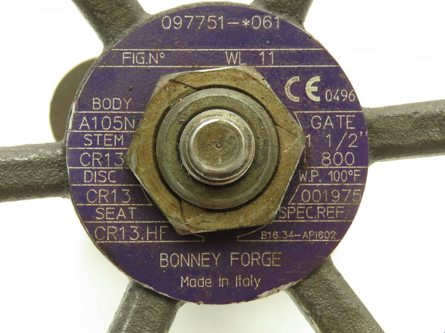 Bonney Forge Fig WL 11 Gate Valve 1-1/2" NPT 800lb Forged Steel Rising Stem