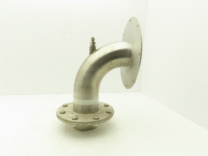 4"x 90° Stainless Flanged Pipe Elbow Vacuum Blower Intake
