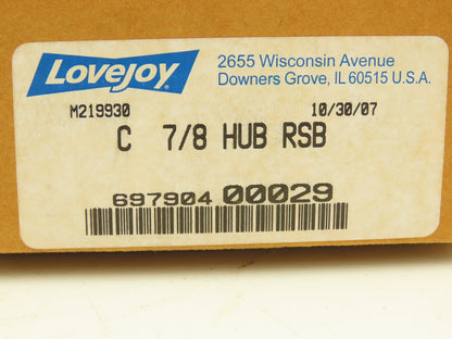Lovejoy C 7/8 Hub RSB Shaft Coupling Lot of 2