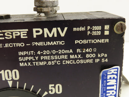 PMV P-2000 Electro-Pneumatic Valve Positioner Double acting 4-20ma