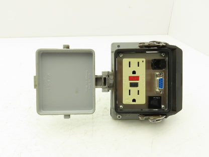 Mencom DP-2RJ45-R-P32 PLC Panel Interface Connector 120V Outlets RJ45 Ethernet