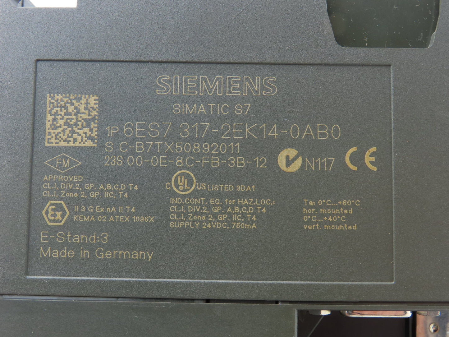 Siemens Simatic S7-300 CPU W/SD Card 2MB 6ES7953-8LL20-0AA0