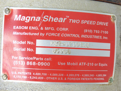Force Control MagnaShear MS2-D2D0B41 MS-200 2-Speed Drive Oil Shear Motor Brake