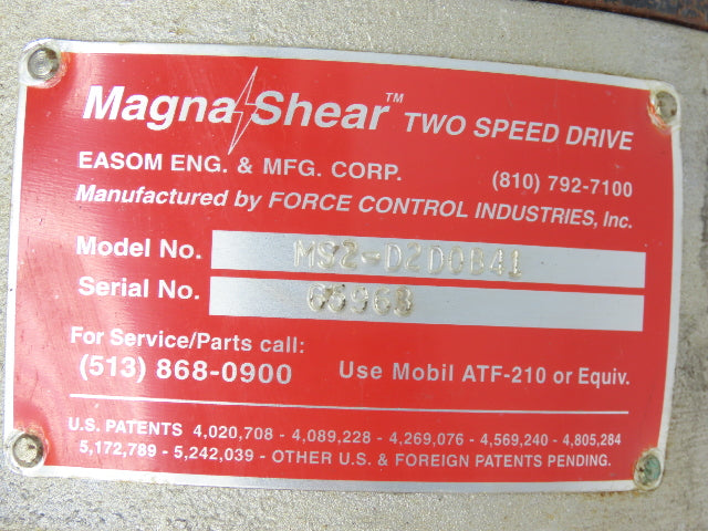 Force Control MagnaShear MS2-D2D0B41 MS-200 2-Speed Drive Oil Shear Motor Brake