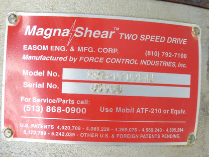 Force Control MagnaShear MS2-D2D0B41 MS-200 2-Speed Drive Oil Shear Motor Brake