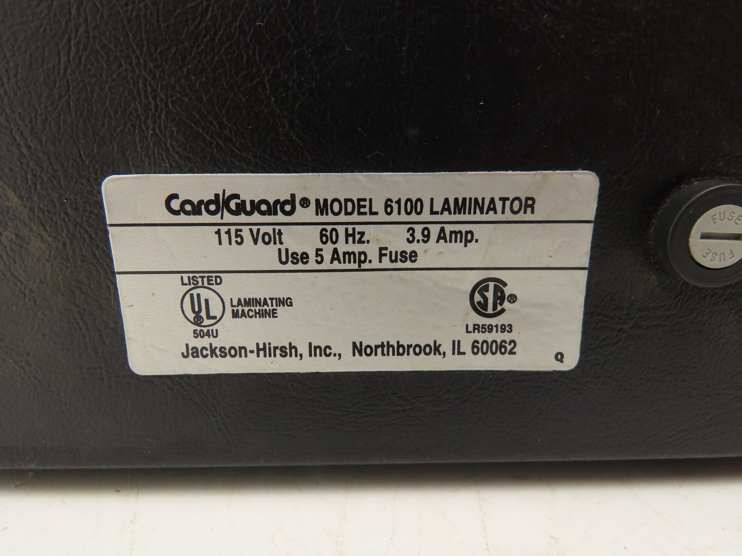 CardGuard 6100 Laminator Machine 115V 3.9A 10" Throat