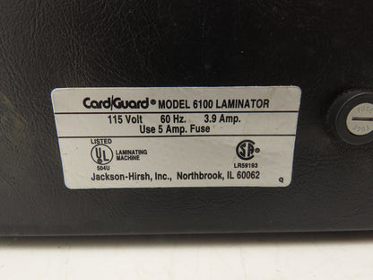 CardGuard 6100 Laminator Machine 115V 3.9A 10" Throat