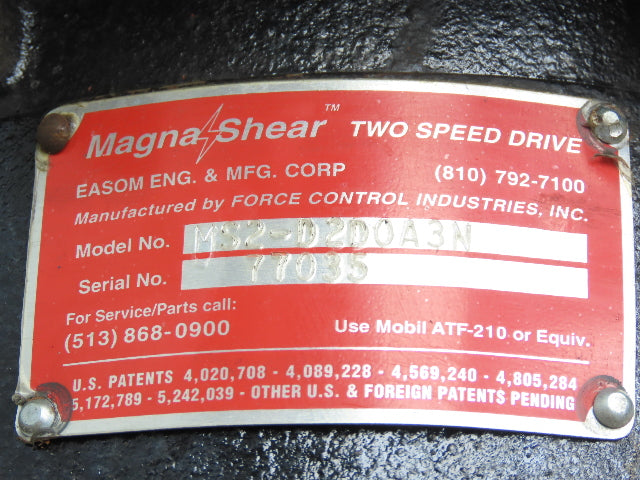 Force Control MagnaShear MS2-D2D0A3N MS-200 2-Speed Drive Oil Shear Motor Brake