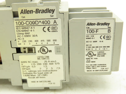 Allen Bradley 100-C09D*400 Motor Starter Contactor 7.5Hp 600V Assembly Lot of 4