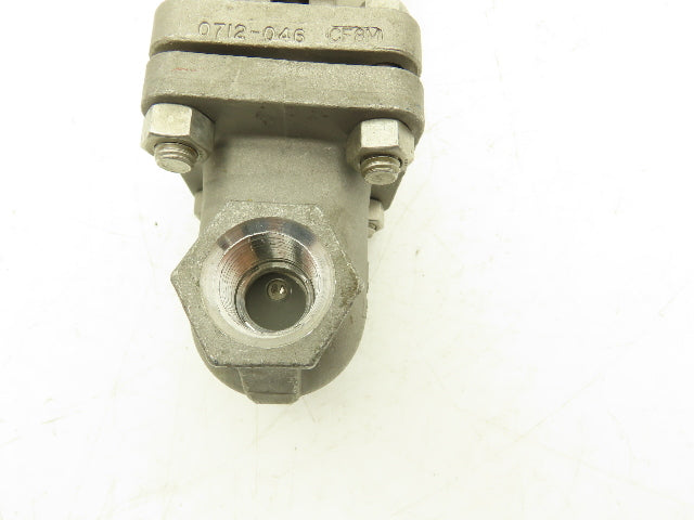 Ladish 0712-046 Gate Valve 1/2" NPT Class 150 Stainless Steel Rising Stem