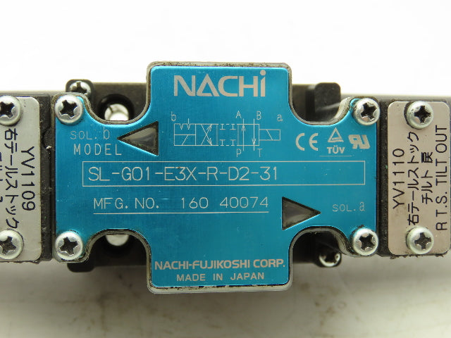 Nachi SL-G01-E3X-R-D2-31 Hydraulic Directional Control Solenoid Valve 24VDC