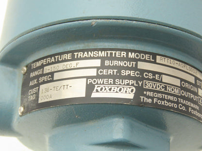 Foxboro RTT10-AQFLS012 Temperature Transmitter 0-150°F 30VDC NEMA 4