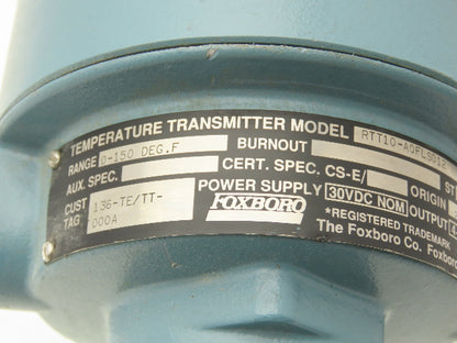 Foxboro RTT10-AQFLS012 Temperature Transmitter 0-150°F 30VDC NEMA 4