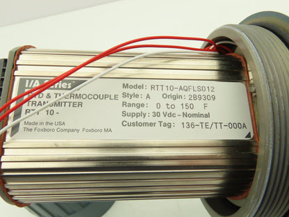 Foxboro RTT10-AQFLS012 Temperature Transmitter 0-150°F 30VDC NEMA 4