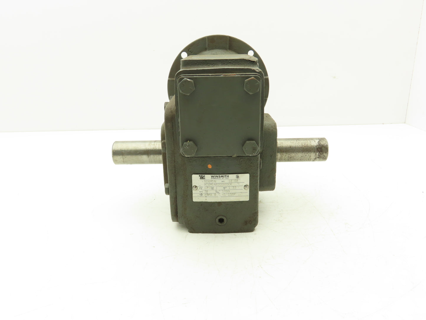 Winsmith 926MDN Worm Gearbox 30:1 Reducer 1.33Hp 58rpm 143/145TC Dual Shaft