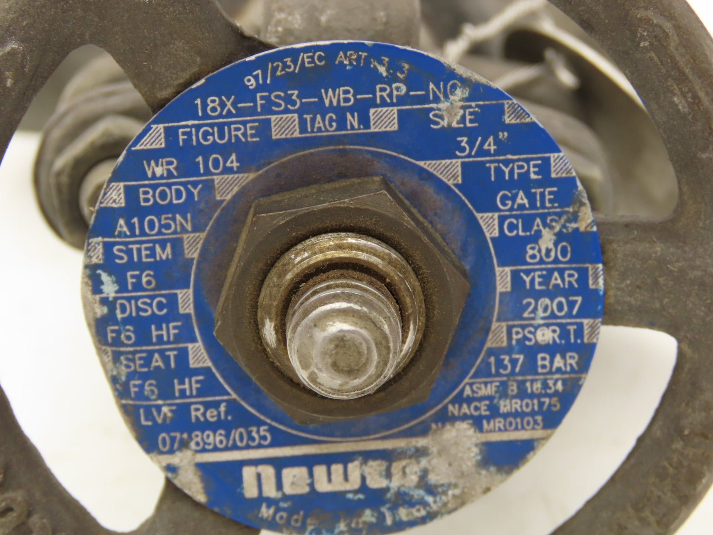 Newco41 18X-FS3-WB-RP-NC 3/4" Gate Valve 137 Bar Forged Steel Rising Stem