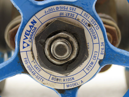 Velan A105N Gate Valve 1" Flange Mount Class 150 Forged Steel