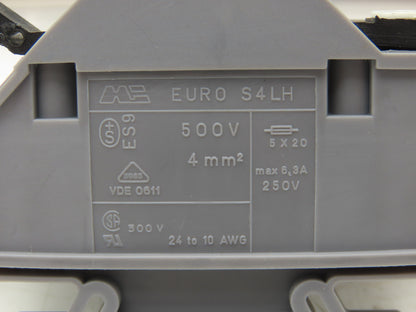 Morsettitalia EURO S4LH DIN Rail Terminal Block W/Fuse Holders Read Description