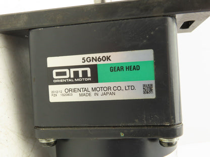 Oriental Motor 5GN60K 5IK40GN-ST2 Inline Gearmotor 60:1 40W 26.6rpm 220V 3PH