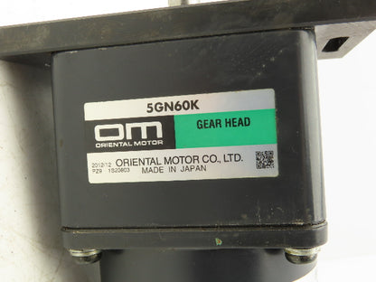 Oriental Motor 5GN60K 5IK40GN-ST2 Inline Gearmotor 60:1 40W 26.6rpm 220V 3PH