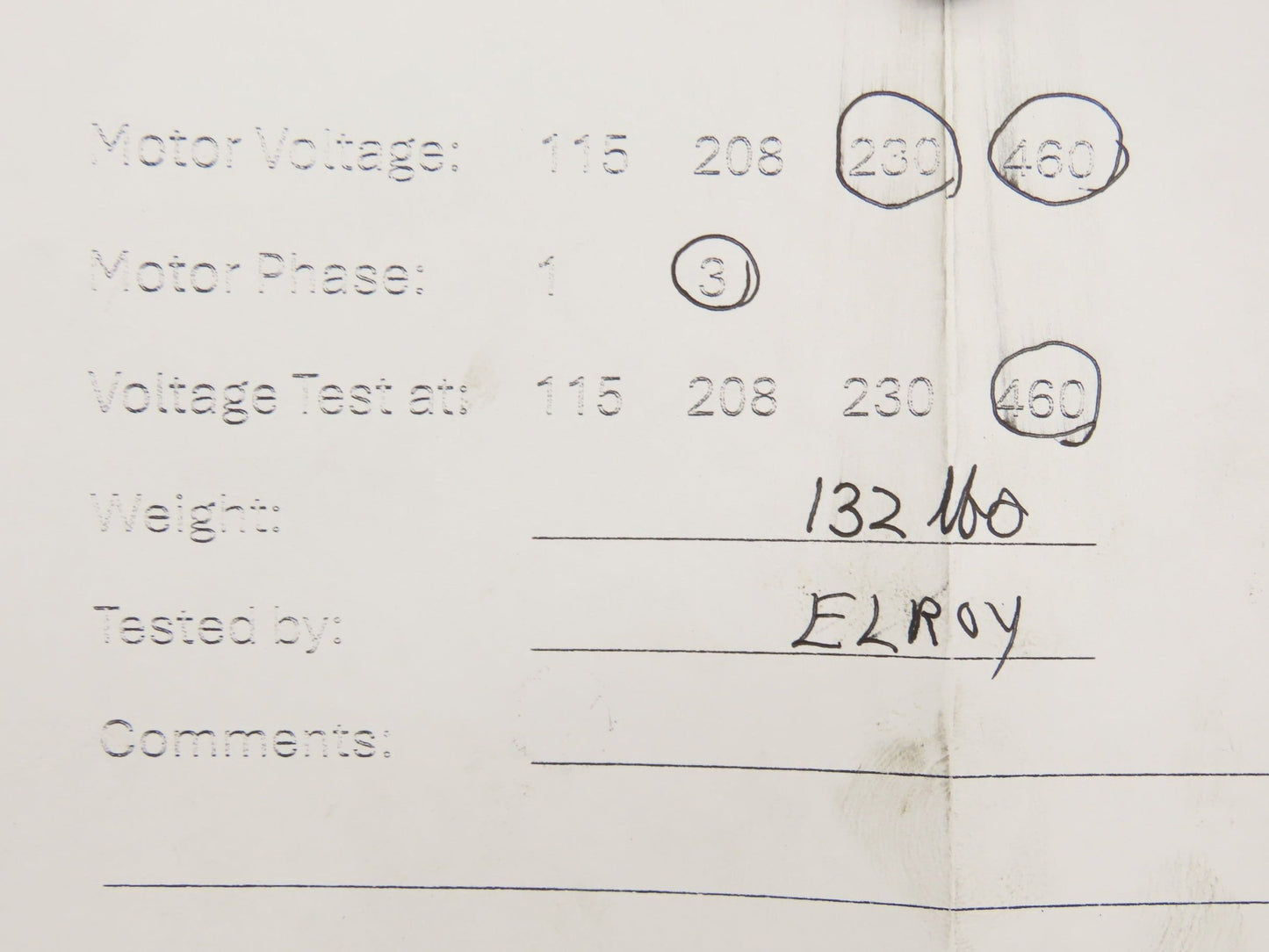 North American Electric AC Motor 7.5Hp 1750rpm 230/460V 3PH 213T TEFC