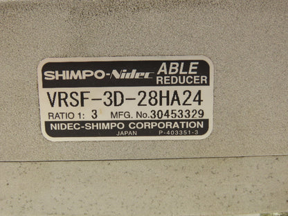 Nidec Shimpo VRSF-3D-28HA24 ABLE Inline Gearbox 3:1 Reducer Planetary Gear