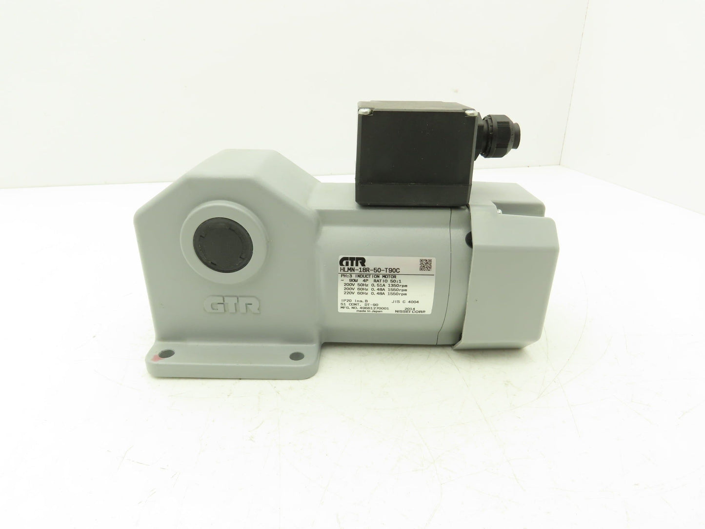 Nissei HLMN-18R-50-T90C GTR Inline Gearmotor 50:1 Ratio 90W 31rpm 220V 3PH