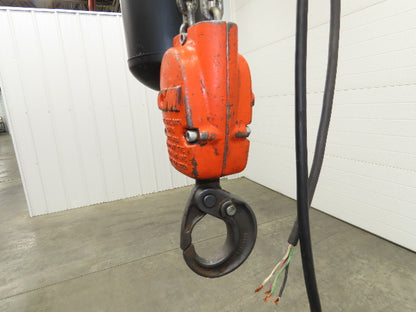 CM Lodestar RR 2 Ton Electric Chain Hoist 16 FPM 18' Lift 14' Pendant 230/460