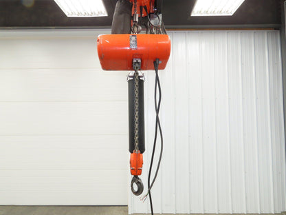 CM Lodestar RR 2 Ton Electric Chain Hoist 16 FPM 18' Lift 14' Pendant 230/460