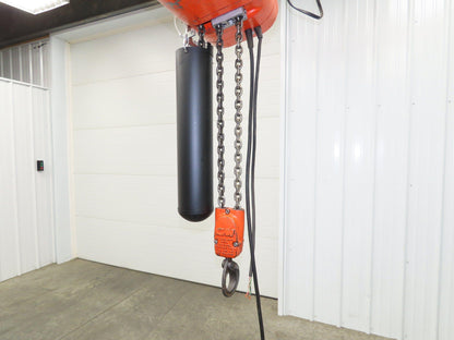 CM Lodestar RR 2 Ton Electric Chain Hoist 16 FPM 18' Lift 14' Pendant 230/460