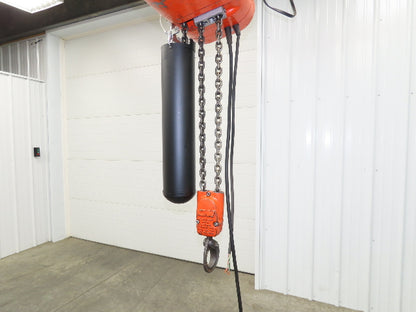CM Lodestar RR 2 Ton Electric Chain Hoist 16 FPM 18' Lift 14' Pendant 230/460