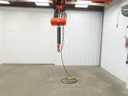 CM Lodestar RR 2 Ton Electric Chain Hoist 16 FPM 18' Lift 14' Pendant 230/460