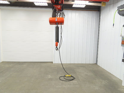 CM Lodestar RR 2 Ton Electric Chain Hoist 16 FPM 18' Lift 14' Pendant 230/460