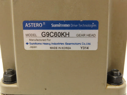 Sumitomo Drive G9C60KH Astero Inline AC Gearmotor 60:1 90W 26rpm 230V 3Ph