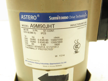 Sumitomo Drive G9C60KH Astero Inline AC Gearmotor 60:1 90W 26rpm 230V 3Ph