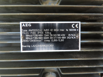 AEG AM132SZA2 AC Motor 8.6kW 3490rpm 230/460v 3ph 132S TEFC