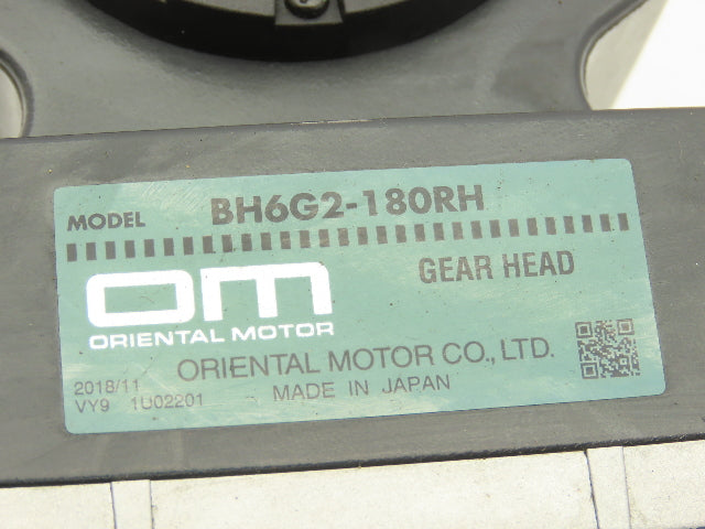 Oriental Motor BH6G2-180RH Brake Gearmotor 180:1 Ratio 200W 8rpm 230VAC 3Ph RH