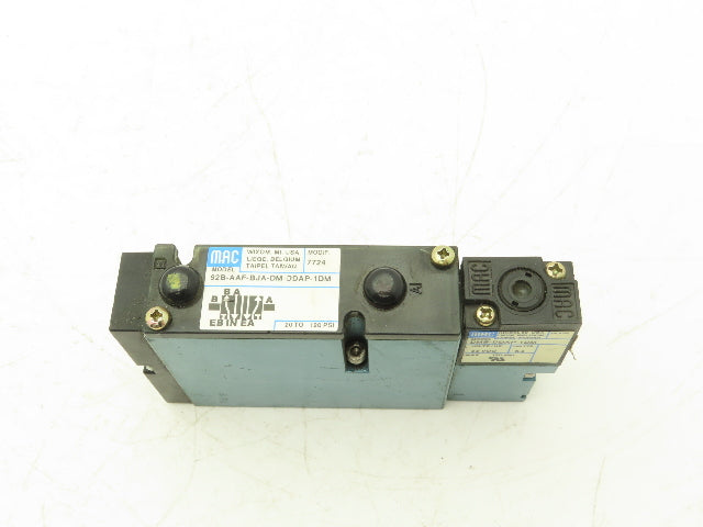 Mac 92B-AAF-BJA-DM-DDAP-1DM Solenoid Valve 24VDC 120 psi