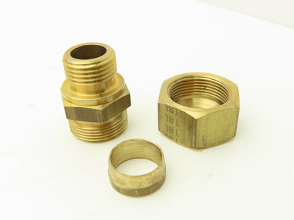 Parker GE18LRMS Male Stud Connector 18mm Tube x 1/2" BSPP Lot of 10