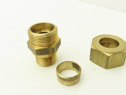 Parker GE18LRMS Male Stud Connector 18mm Tube x 1/2" BSPP Lot of 10