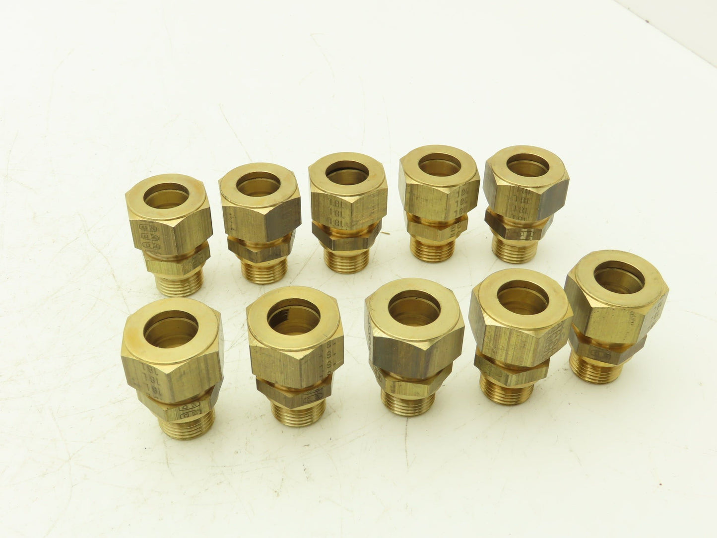 Parker GE18LRMS Male Stud Connector 18mm Tube x 1/2" BSPP Lot of 10