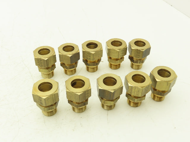 Parker GE18LRMS Male Stud Connector 18mm Tube x 1/2" BSPP Lot of 10