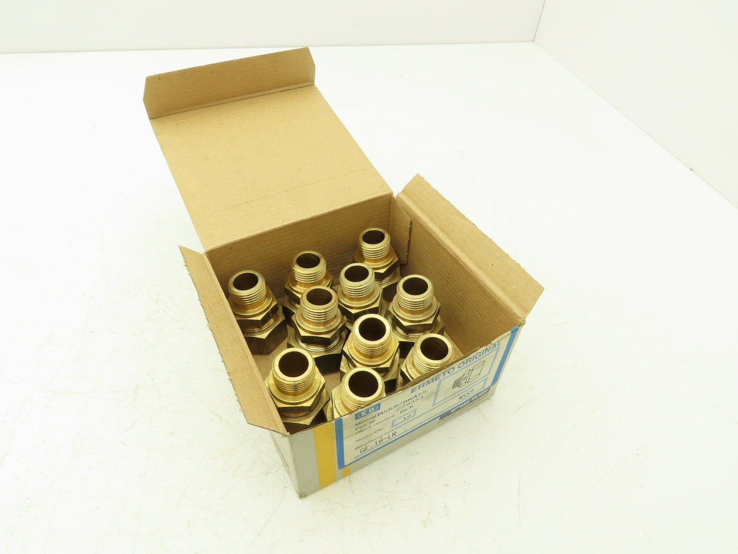 Parker GE18LRMS Male Stud Connector 18mm Tube x 1/2" BSPP Lot of 10