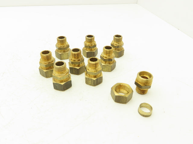 Parker GE18LRMS Male Stud Connector 18mm Tube x 1/2" BSPP Lot of 9
