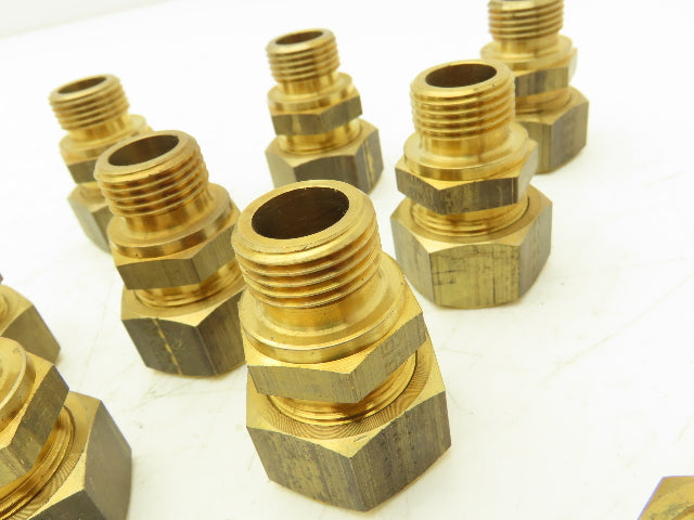 Parker GE18LRMS Male Stud Connector 18mm Tube x 1/2" BSPP Lot of 9