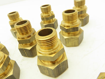 Parker GE18LRMS Male Stud Connector 18mm Tube x 1/2" BSPP Lot of 9