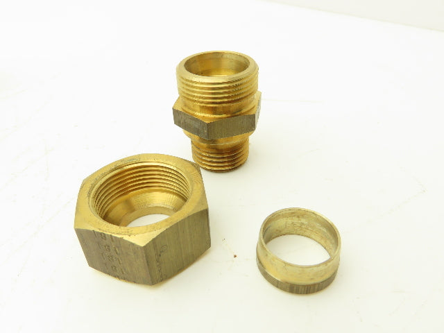 Parker GE18LRMS Male Stud Connector 18mm Tube x 1/2" BSPP Lot of 9