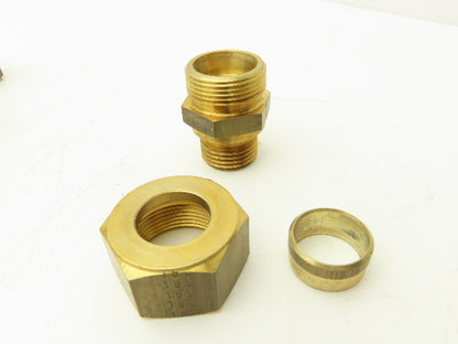 Parker GE18LRMS Male Stud Connector 18mm Tube x 1/2" BSPP Lot of 9