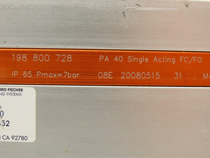 GF George Fischer PA40 FC/FO Pneumatic Valve Actuator Single Acting 198 800 728