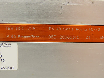 GF George Fischer PA40 FC/FO Pneumatic Valve Actuator Single Acting 198 800 728